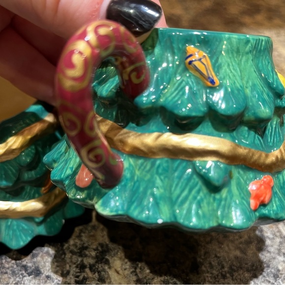 Bella Casa by Ganz Christmas Tree Tea Set Vintage Holidays Colorful Decoration - Picture 5 of 15